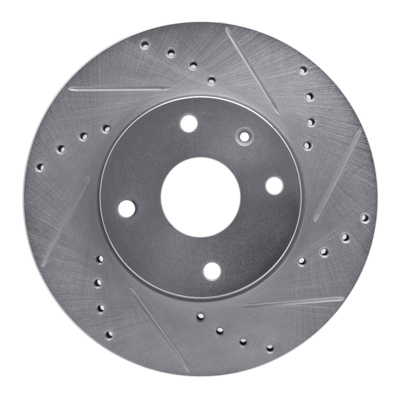Chevrolet Epica Brake Rotor (1) - Front Right - R1 Concepts - Drilled & Slotted - Silver - `04-`10
